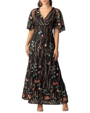 Kiyonna Embroidered Elegance Evening Gown - Black
