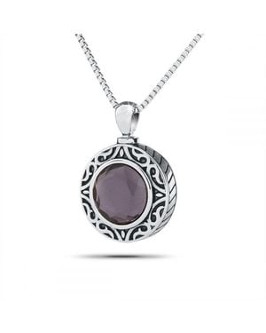 Drs, Inc. Stainless Steel Royal Gem Cremation 3/4 Inch Pendant - Metallic