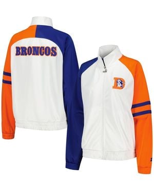 Starter Denver Broncos Curve Ball Raglan Full-zip Track Jacket - Blue