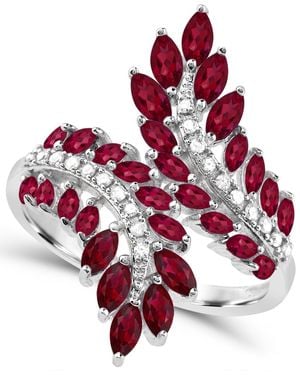 Macy's Lab-grown Ruby And Lab-grown White Sapphire Ring (2-1/10 Ct. T.w. Ruby - Red