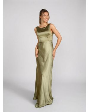 Six Stories Cowl Back Satin Bridesmaid Dress - Metallic