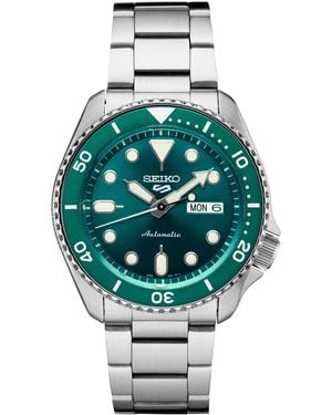 Seiko Automatic 5 Sports Stainless Steel Bracelet Watch 43mm - Green