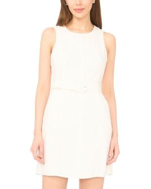 Cece Crewneck Belted Mini Dress - White