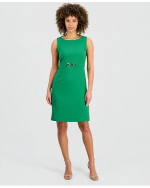 Kasper Belted Sheath Dress - Green
