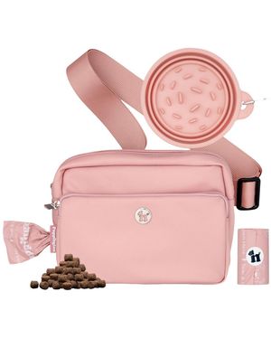 Puppington 3-in-1 Dog Walk Bag & Travel Bowl - Pink