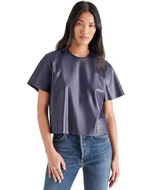 Steve Madden Ezra Faux Leather Top - Blue