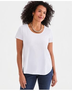 Style & Co. Short-sleeve Scoop-neck Top - White