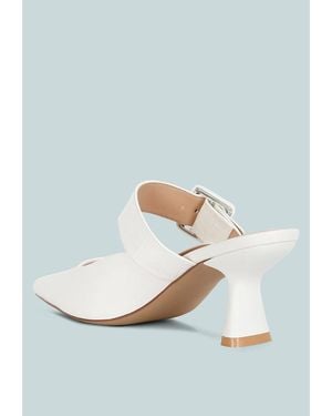 LONDON RAG Shein Star Slim Block Heel Mules - Blue