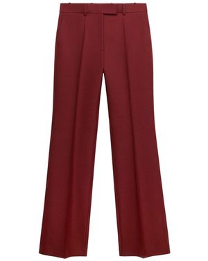 Mango Selection Wide-leg Seam Detail Suit Pants - Red