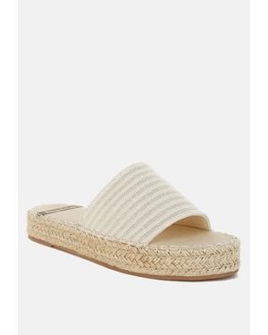 Rag & Co Akara Canvas Espadrille Flatforms - White