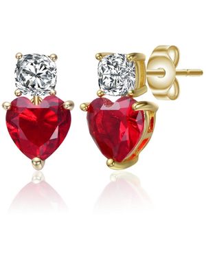 Genevive Jewelry Sterling Silver 14k Gold Plated - Red