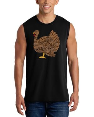 LA Pop Art Gobble Gobble Word Art Graphic Tank Top - Black