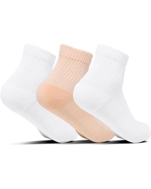Sof Sole 3-pack Ribbed Quarter Socks From Finish Line - White