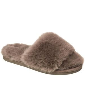 Nine West Faux Fur Slippers Blush - Brown