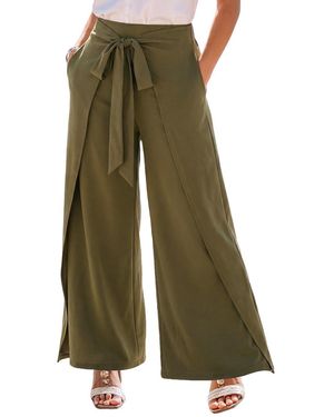 CUPSHE Wide Leg Pull-on Long Pants - Green