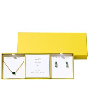 Kendra Scott 2-piece Cubic Zirconia Cailin Pendant Necklace And huggie Earrings Gift Set - Yellow