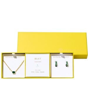 Kendra Scott 2-piece Cubic Zirconia Cailin Pendant Necklace And huggie Earrings Gift Set - Yellow