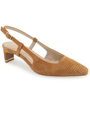 Kenneth Cole Marbella Perf Slingback Pumps - Brown