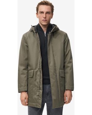 Mango Water-repellent Hood Quilted Parka - Green