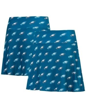 Concepts Sport Midnight Philadelphia Eagles Record Allover Print Knit Sleep Skort - Blue