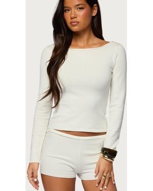 Edikted Arianna Off Shoulder Knit Sweater - White