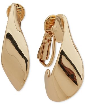 Anne Klein Tone Twisted Large Hoop Clip Earrings - Natural