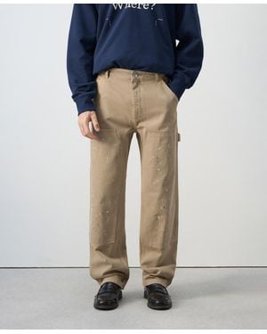 Mango Regular Fit Splatter-effect Jeans - Blue