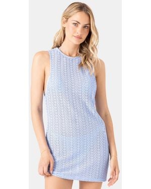 Roxy Crochet Mini Cover-up Dress - Blue