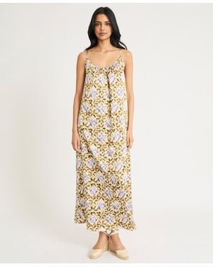 The Good Journey Printed Racerback Maxi Dress - Metallic