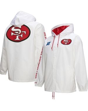 Mitchell & Ness San Francisco 49ers Vintage Logo Coaches Full-snap Hoodie Jacket - White