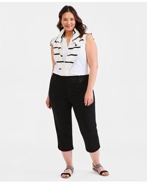 Style & Co. Plus Size High-rise Shaping Capri Pants - White