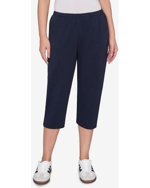 Ruby Rd. Petite Elastic-waist French Terry Capri Pants - Blue