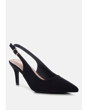 LONDON RAG Theobs Soft Microfiber Pointed Toe Slingbacks - Blue