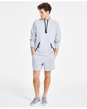 Alfani Alfatech Shorts Quarter Zip Pullover Exclusively At Macys - White