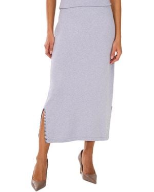 Vince Camuto Whipstitched Midi Sweater Skirt - Purple