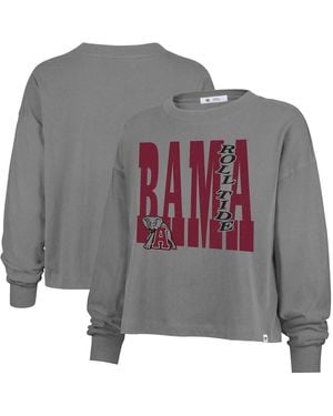 '47 47 Brand Alabama Crimson Tide Stacked Sydney Long Sleeve T-shirt - Gray
