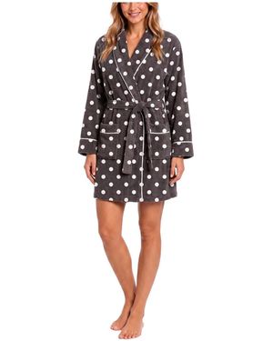 Sincerely Jules Honey Knit Shawl Tie Front Robe - Black