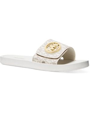 【Michael Kors】★サンダル★ Women’s MK Charm Pool Sandals Michael Kors MK Charm Slide Flat Sandals - Macy's