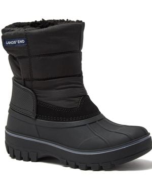 Lands' End Kids Big & Tall Frost Insulated Waterproof Snow Boots - Black