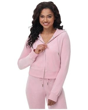 Juicy Couture Luxe Velour Juicy Hoodie - Pink