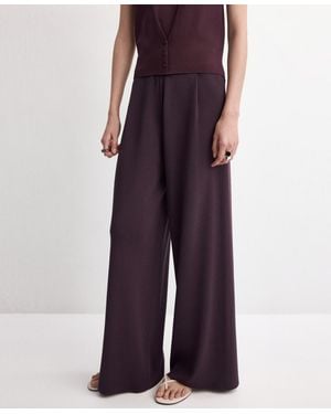 Mango Mid-rise Knit Pants - Purple