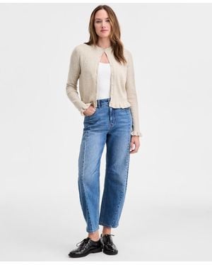 On 34th Ruffle-hem Cardigan - Blue
