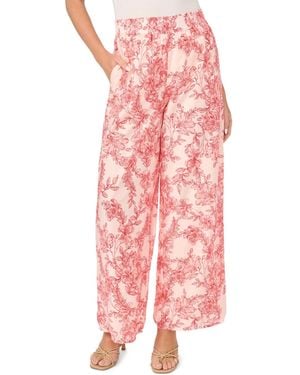 Vince Camuto Blend Smocked Waist Wide-leg Pants - Pink