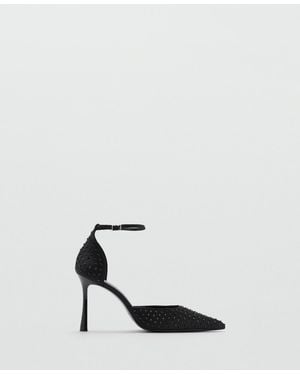 Mango Crystal Heel Shoes - White