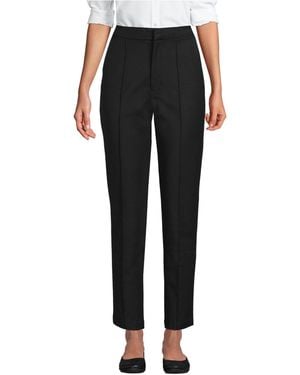 Lands' End High Rise Bi Stretch Pintuck Pencil Ankle Pants - Black