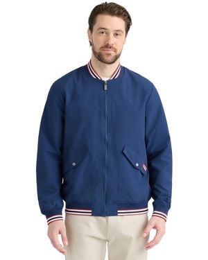 HUNTER Gaston Striped Rib Bomber Jacket - Blue