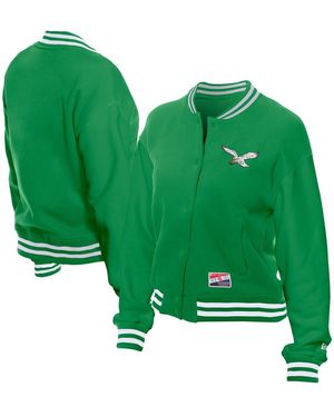 KTZ Philadelphia Eagles Throwback Fleece Full-snap Jacket - Green