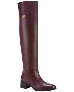 Donna Karan Hera Block Heel Boots - Red