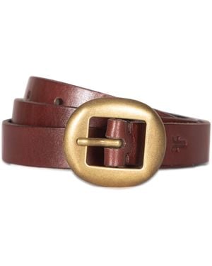 Frye Center Bar Leather Belt - Brown