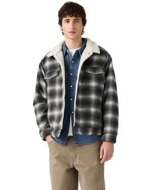 Levi's Scottie Regular-fit Plaid Sherpa-lined Trucker Jacket - Gray
